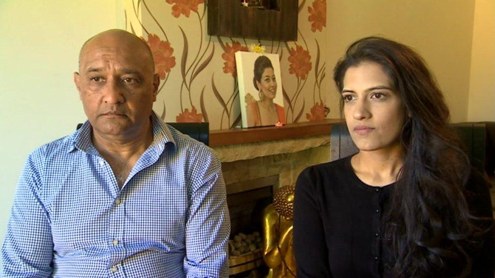 Meera's father Ashok Dalal and his other daughter Sonia Hindocha