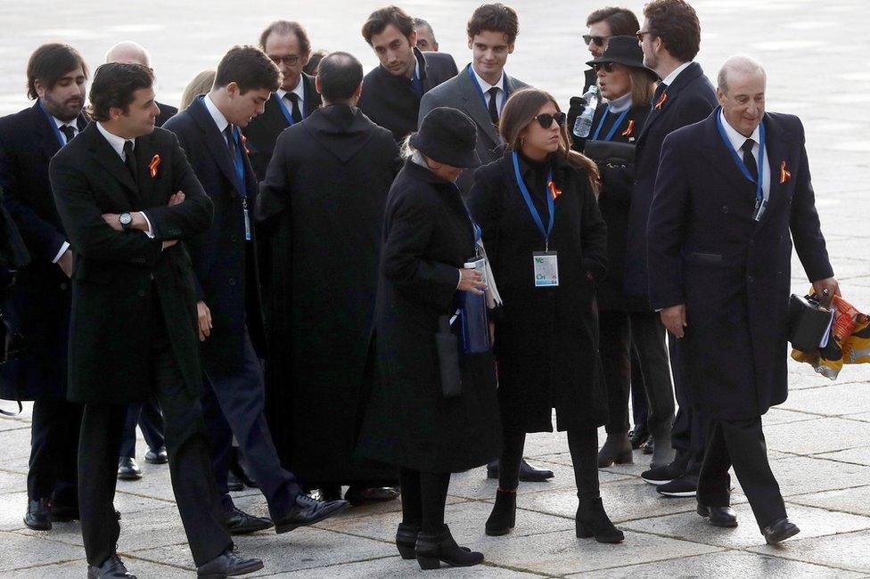 The family of Franco arrive at the monument