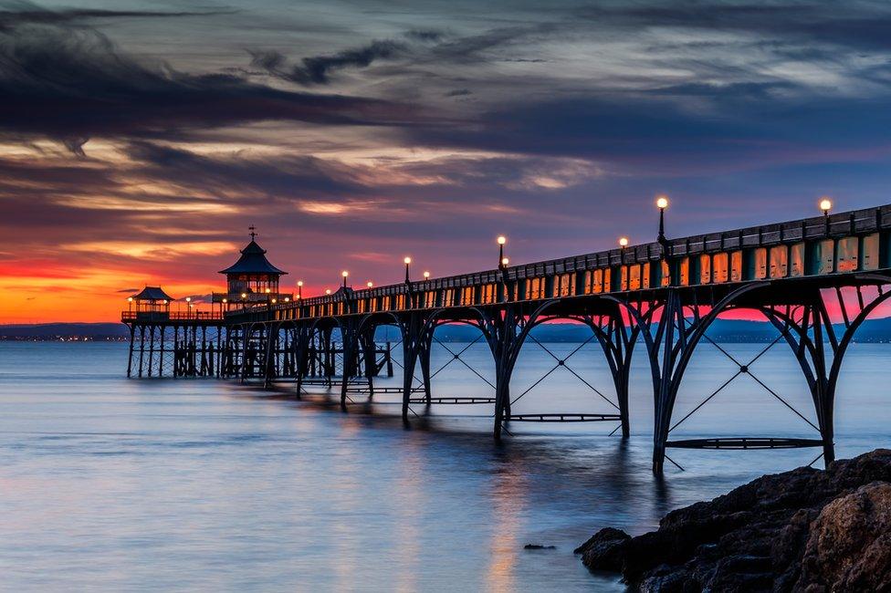 Clevedon Pier at sunset