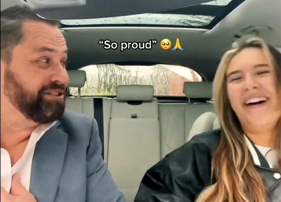 Mimi Webb and her father on TikTok