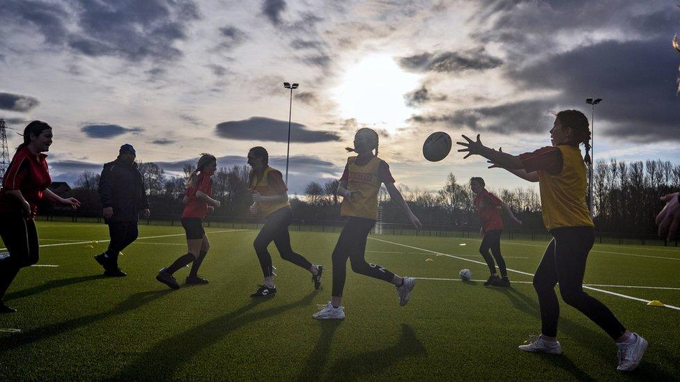 Children play rugby