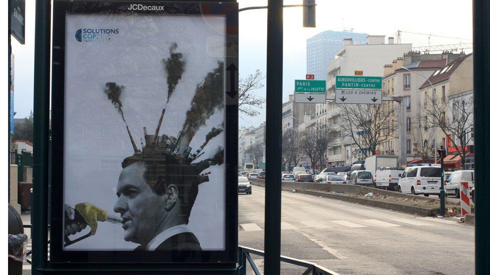 UK Chancellor George Osborne featured with factory towers and billowing smoke coming out of his head