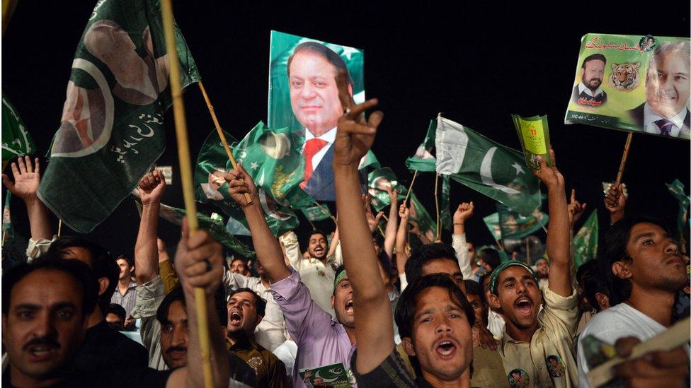 Pro-Sharif demonstrators