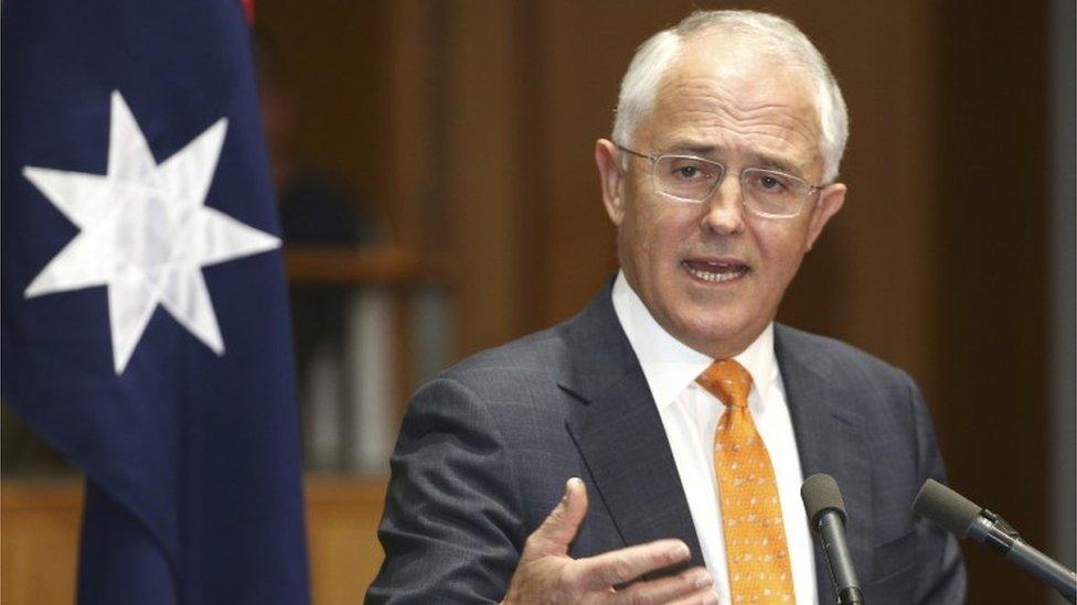 FILE - In this May 8, 2016 file photo, Australian Prime Minister Malcolm Turnbull speaks to the media during a press conference at Parliament House in Canberra, Australia.