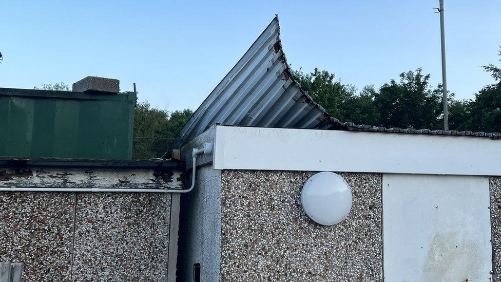 Damaged roof