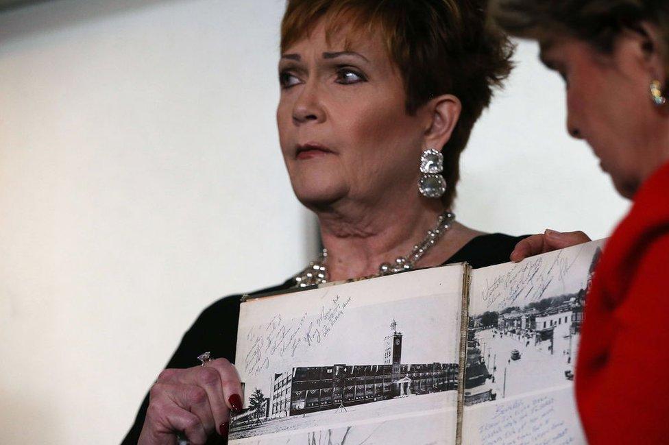 Nelson displayed her 1977 yearbook whilst making her accusation last week