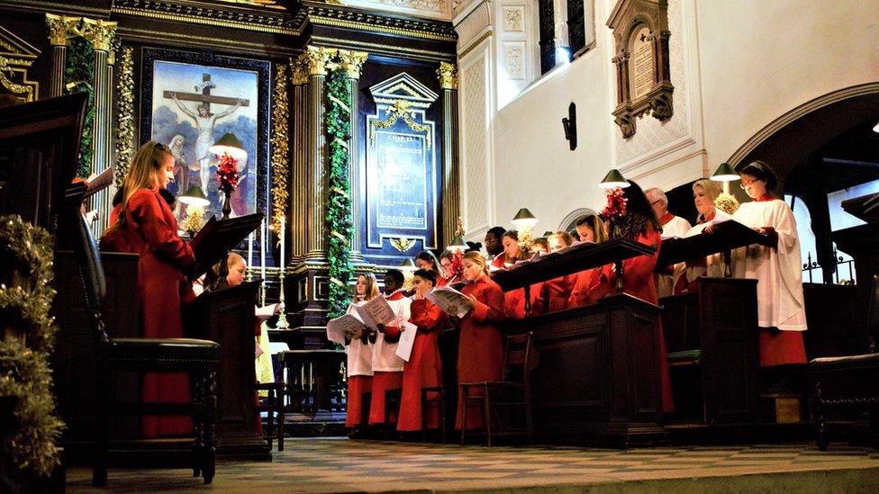 All Saints' Church choir in Christmas 2019