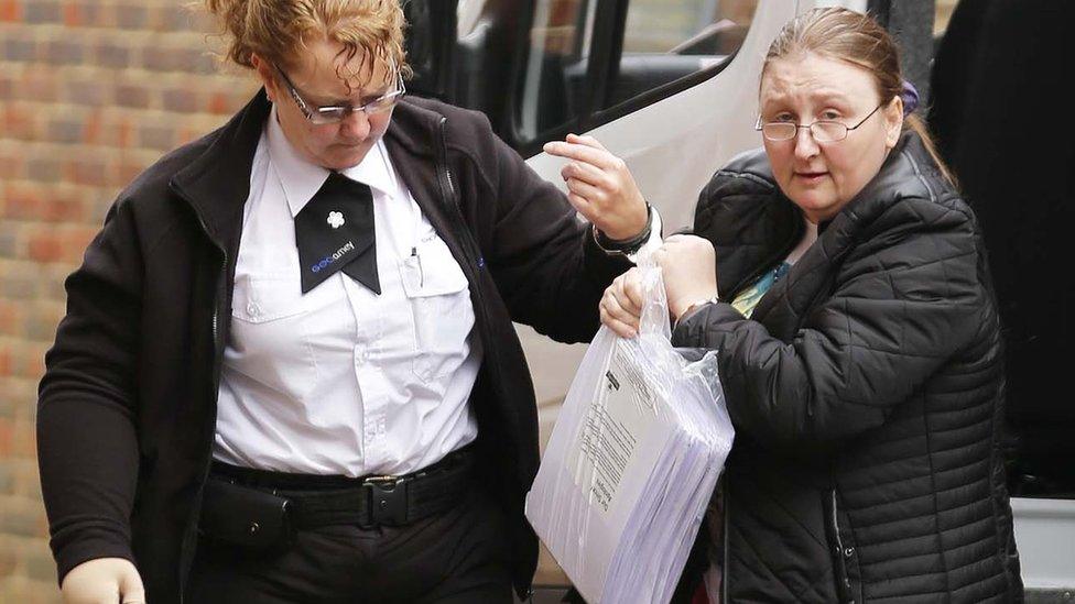 Lesley Dunford arriving at Lewes Crown Court on 29 January