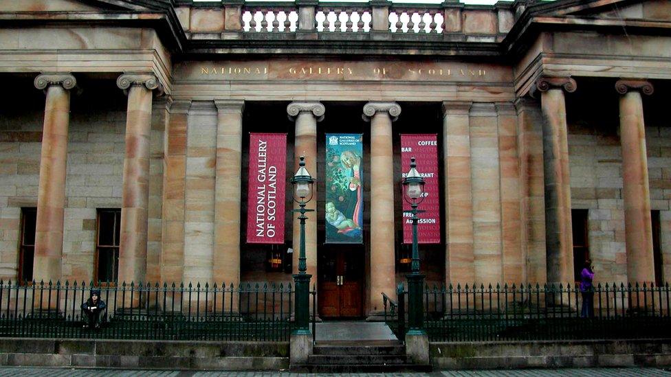 The exterior of the National Gallery in Edinburgh