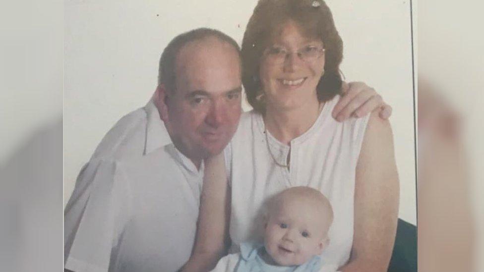 Yvonne pictured here with her late husband and her son.