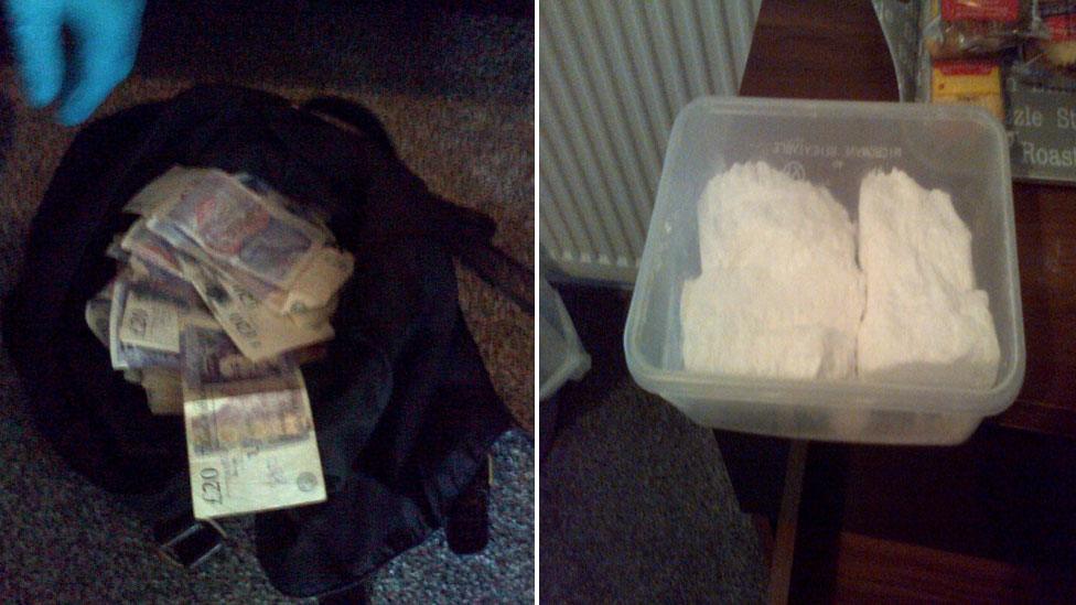 Police seizures of cash and drugs