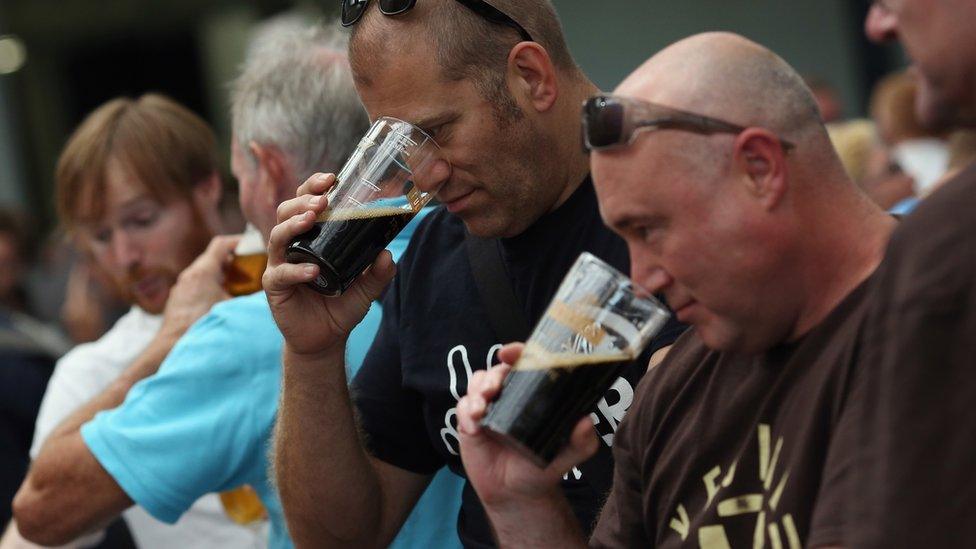 Men at beer festival