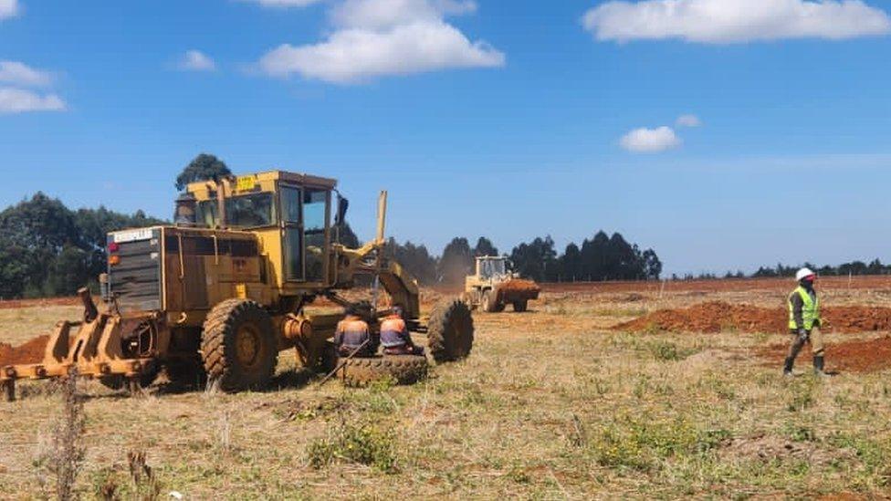 Bulldozers on the farm