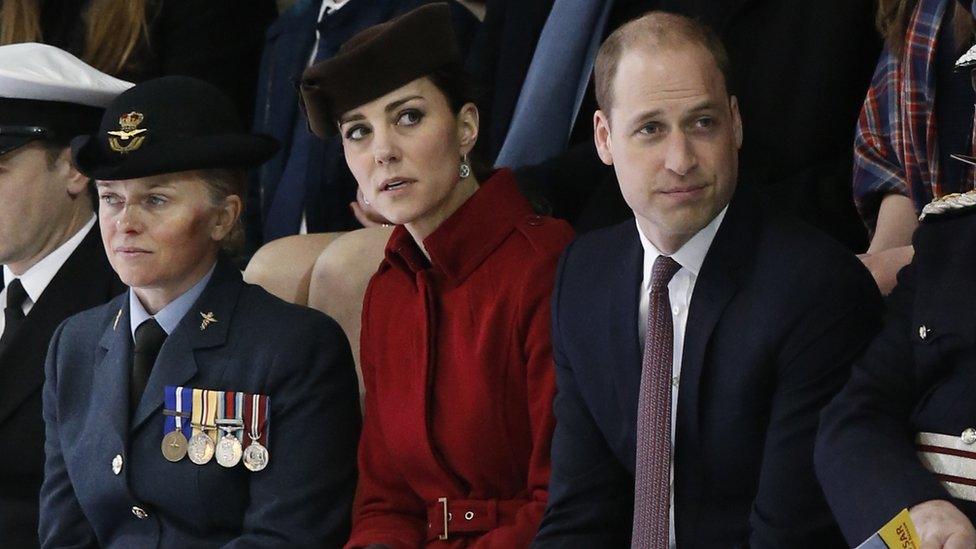 The Duke and Duchess of Cambridge during the parade