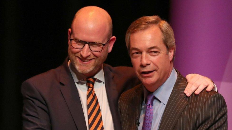 Paul Nuttall and Nigel Farage in February