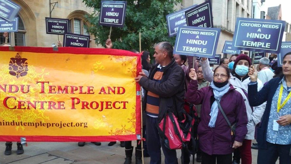 The group during a march through Oxford