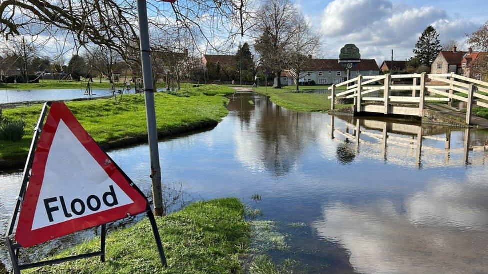 Flooding in South Creake in Norfolk