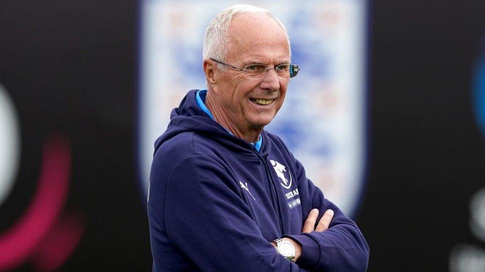 Former England manager Sven-Goran Eriksson. He is seen folding his arms and smiling