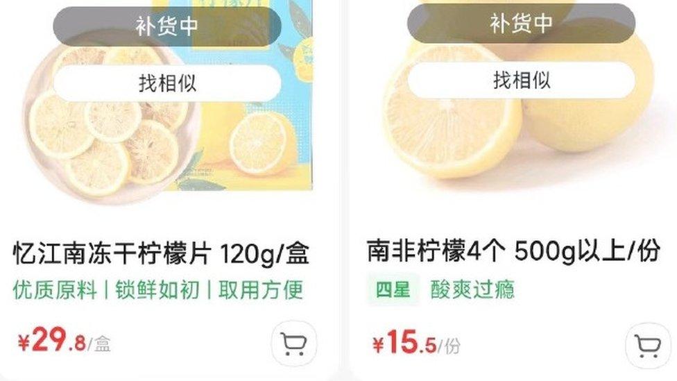 Sold-out lemon-flavoured products in China