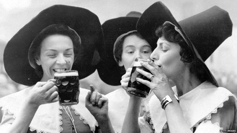 Women drinking, 1950s