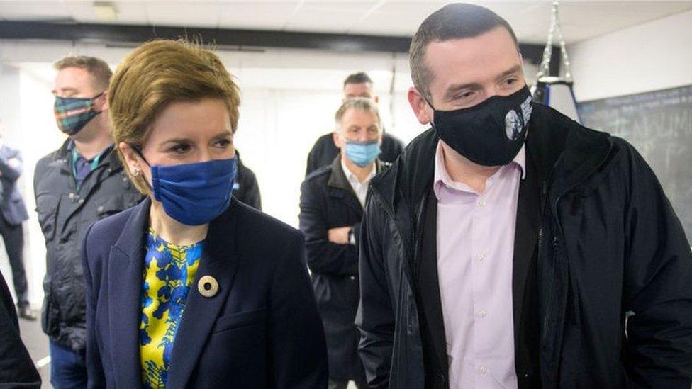 Nicola Sturgeon and Douglas Ross