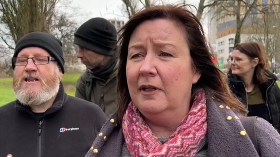 Jane Garner and fellow protesters