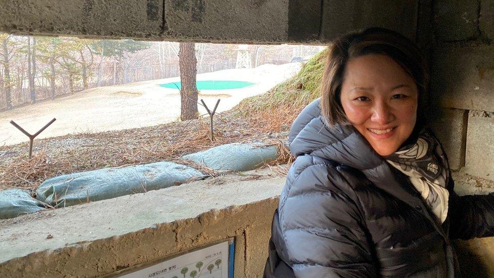 Jean H Lee sits in a bunker on the South Korean side of the DMZ