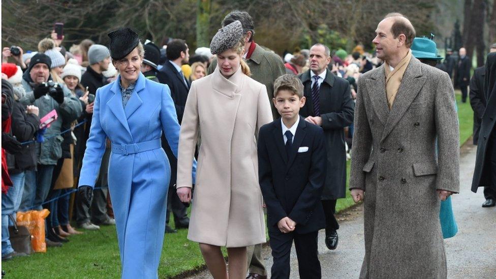 The Countess of Wessex, Lady Louise Windsor, James Viscount Severn and the Earl of Wessex