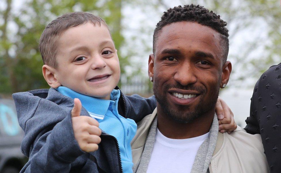 Bradley Lowery and Jermain Defoe