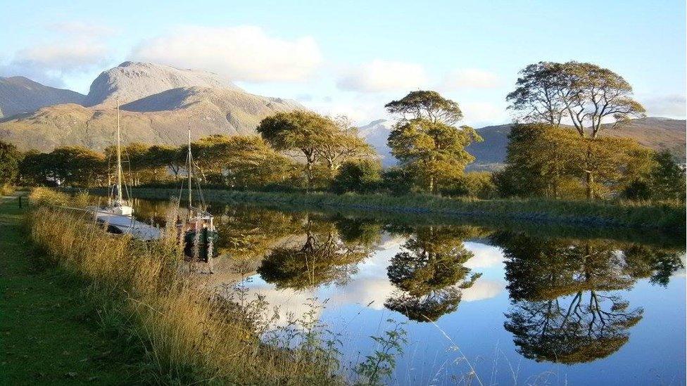 Caledonian Canal with Ben Nevis in the background