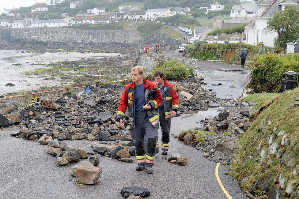 Debris left across the village