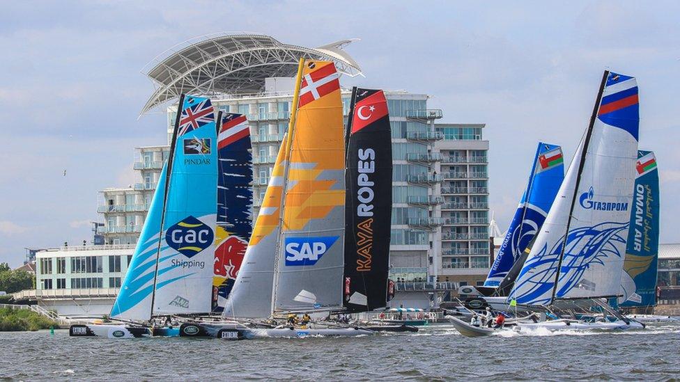 The Extreme Sailing Series in Cardiff Bay was captured by Nick Dallimore from Cardiff.