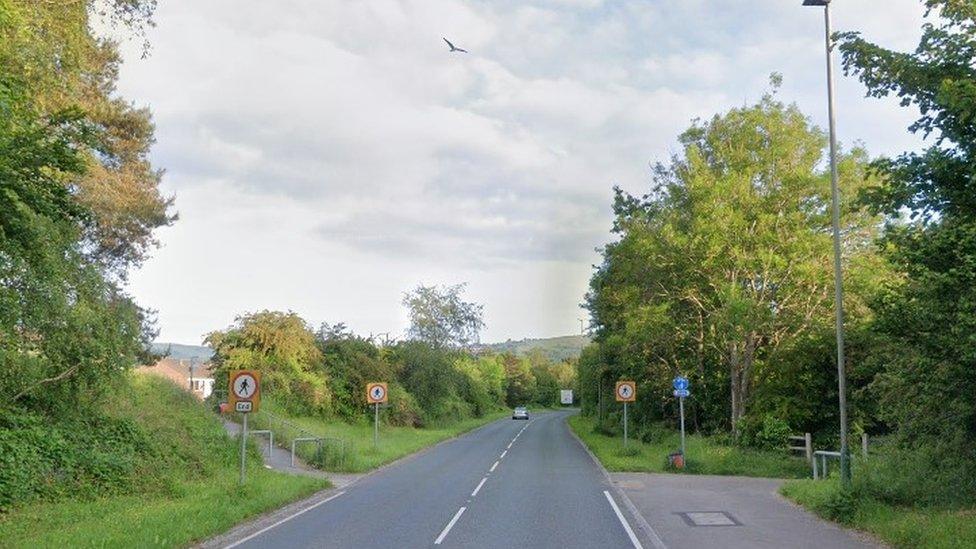 Van Road in Caerphilly lined by trees on both sides