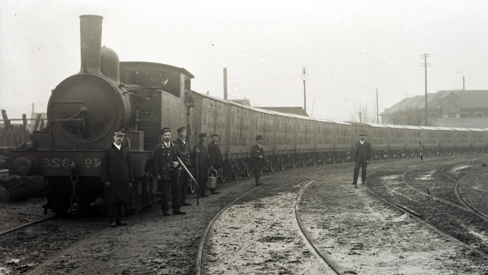 Colman's mustard seed delivery by train