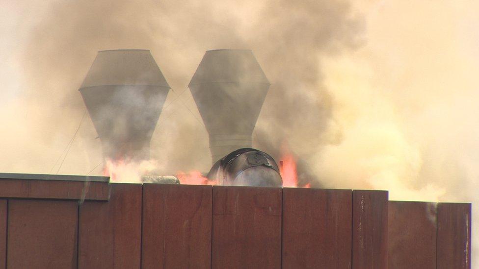 Police have closed off Victoria Street in the city centre and have advised people to avoid the area while the fire is being dealt with