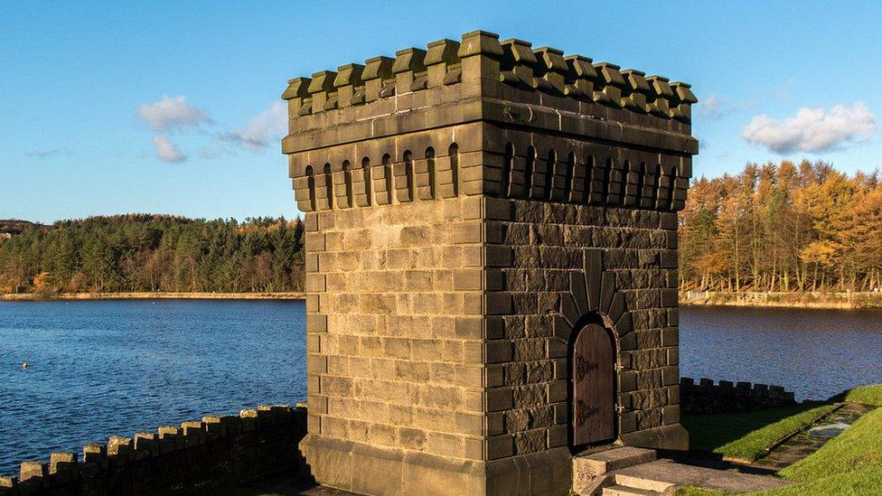 tower at Entwistle reservoir