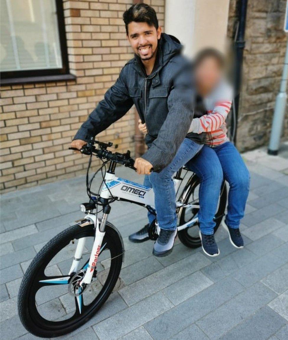 Antonio on his bike