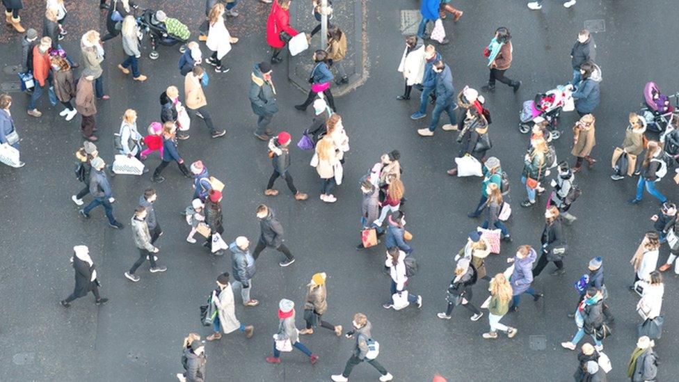 People walking on Edinburgh street