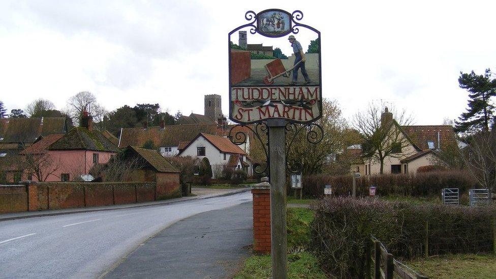 The Tuddenham St Martin village sign