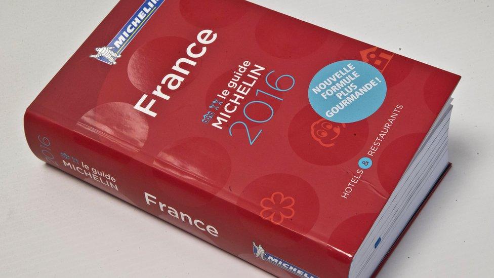 The Michelin Guide 2016 is pictured in Paris