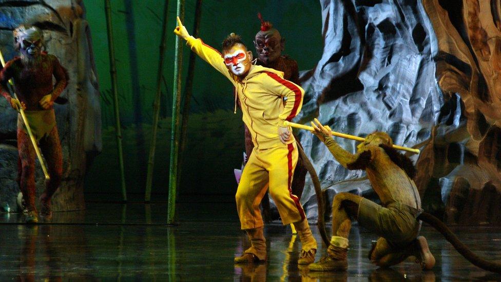 Chinese actors perform a 'Journey to the West' opera in Paris