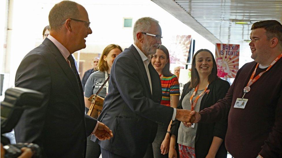 Jeremy Corbyn arrives at the TUC conference