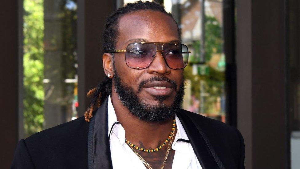 Chris Gayle outside a court hearing in Sydney in 2017