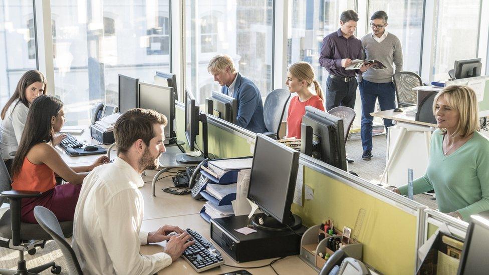 young workers in office