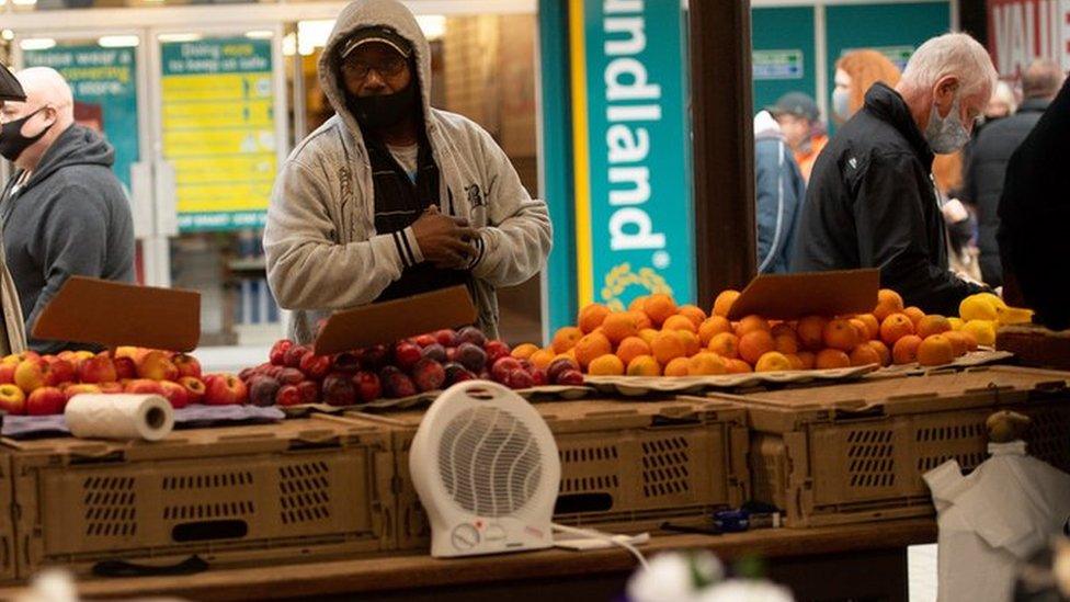 Shoppers at Dudley Market