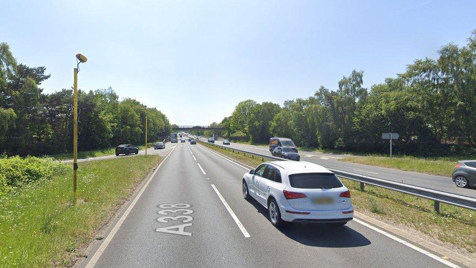 Average speed camera on the A338