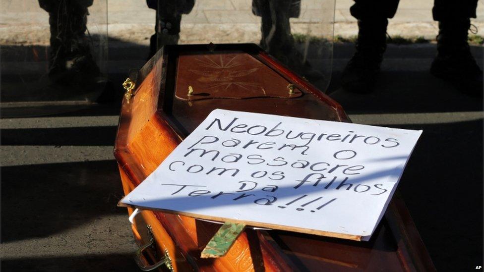 Protest in front of the Presidential palace in the capital Brasilia