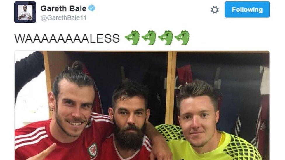 Gareth Bale's tweets include the use of a dragon emoji