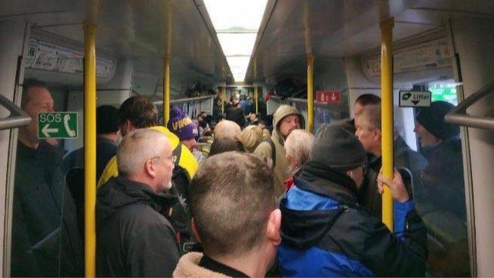 A morning train service in Glasgow