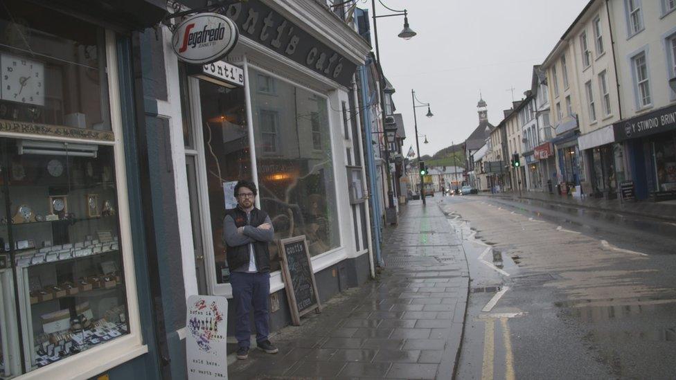 Tom Lewis outside Conti in Lampeter